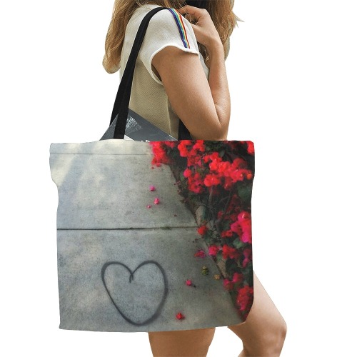 Street Heart All Over Print Canvas Tote Bag/Large (Model 1699)