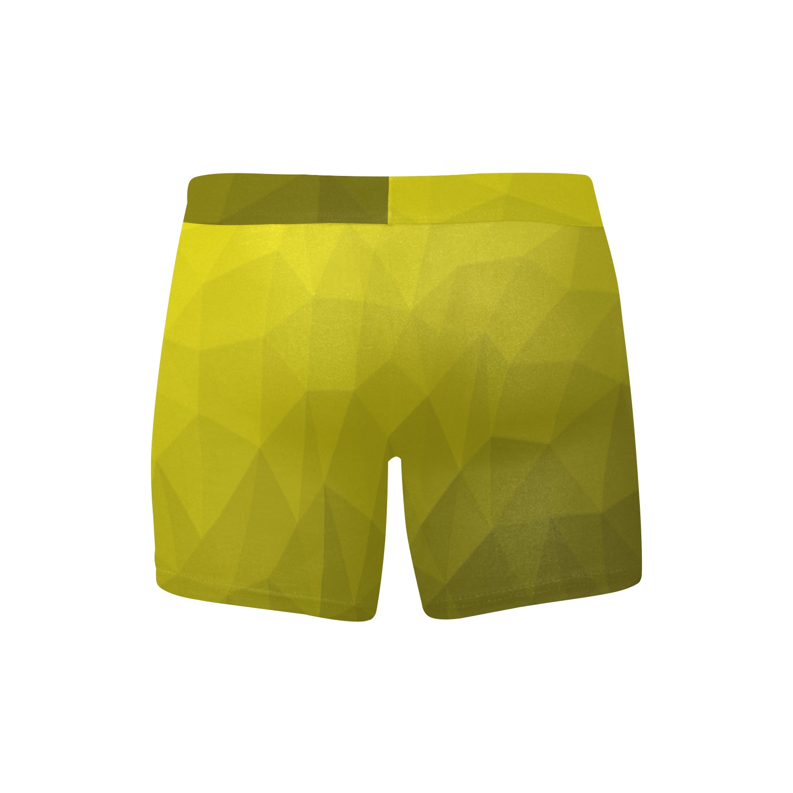 Yellow gradient geometric mesh pattern Men's Boxer Briefs with Custom Inner Pocket & Waistband (Model L34)