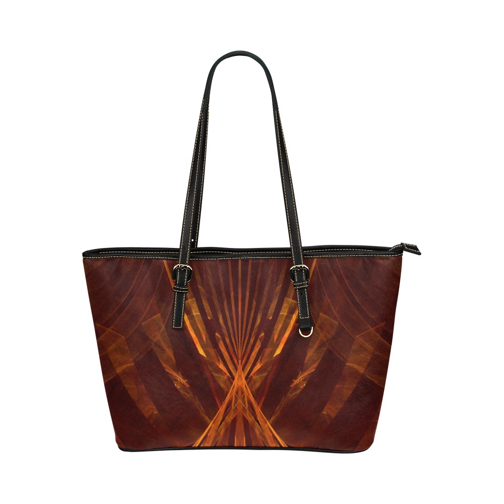 fiery gates Leather Tote Bag/Small (Model 1651)