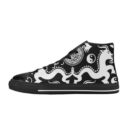 CHINESE DRAGONS High Top Canvas Shoes for Kid (Model 017)