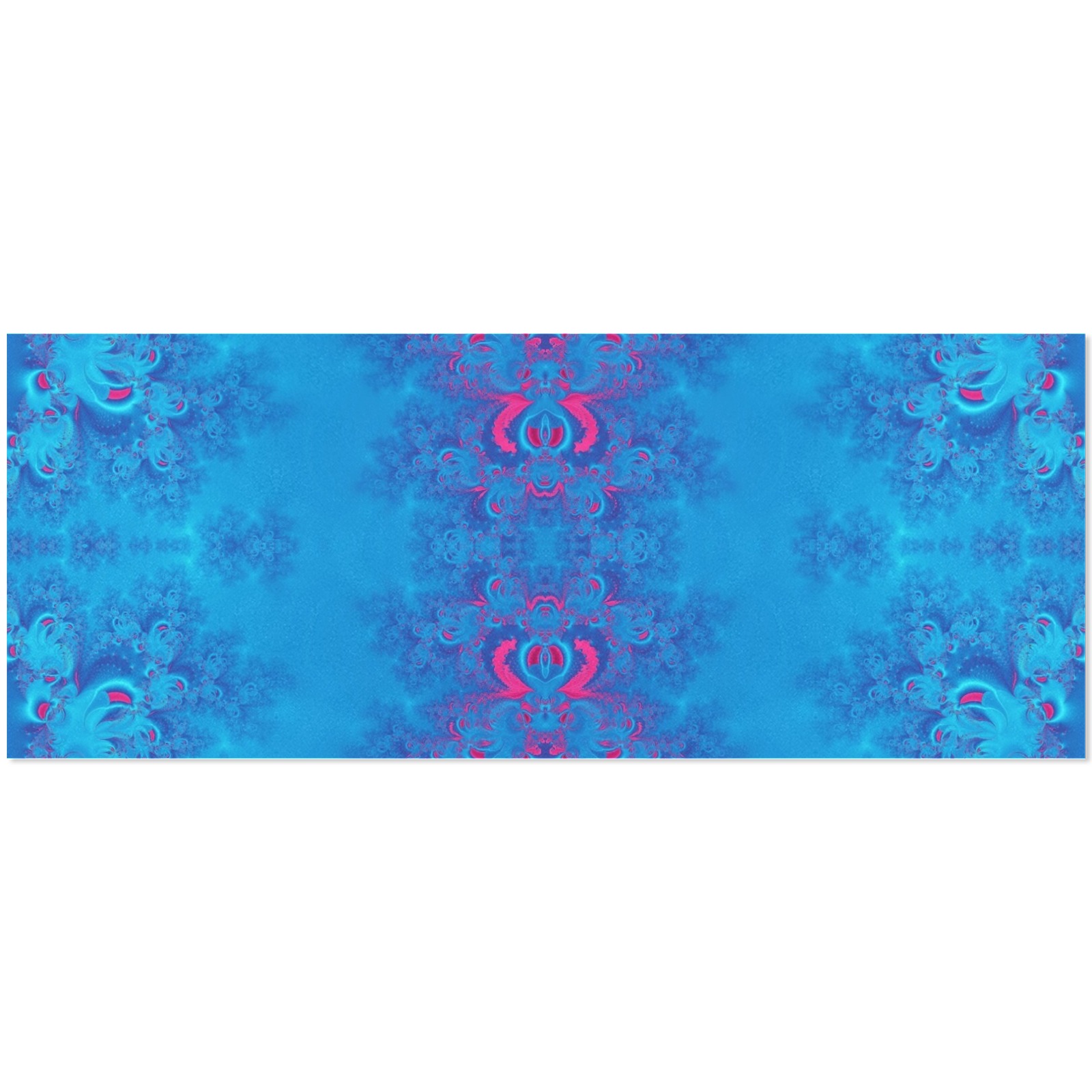 Blue Flowers on the Ocean Frost Fractal Gift Wrapping Paper 58"x 23" (2 Rolls)