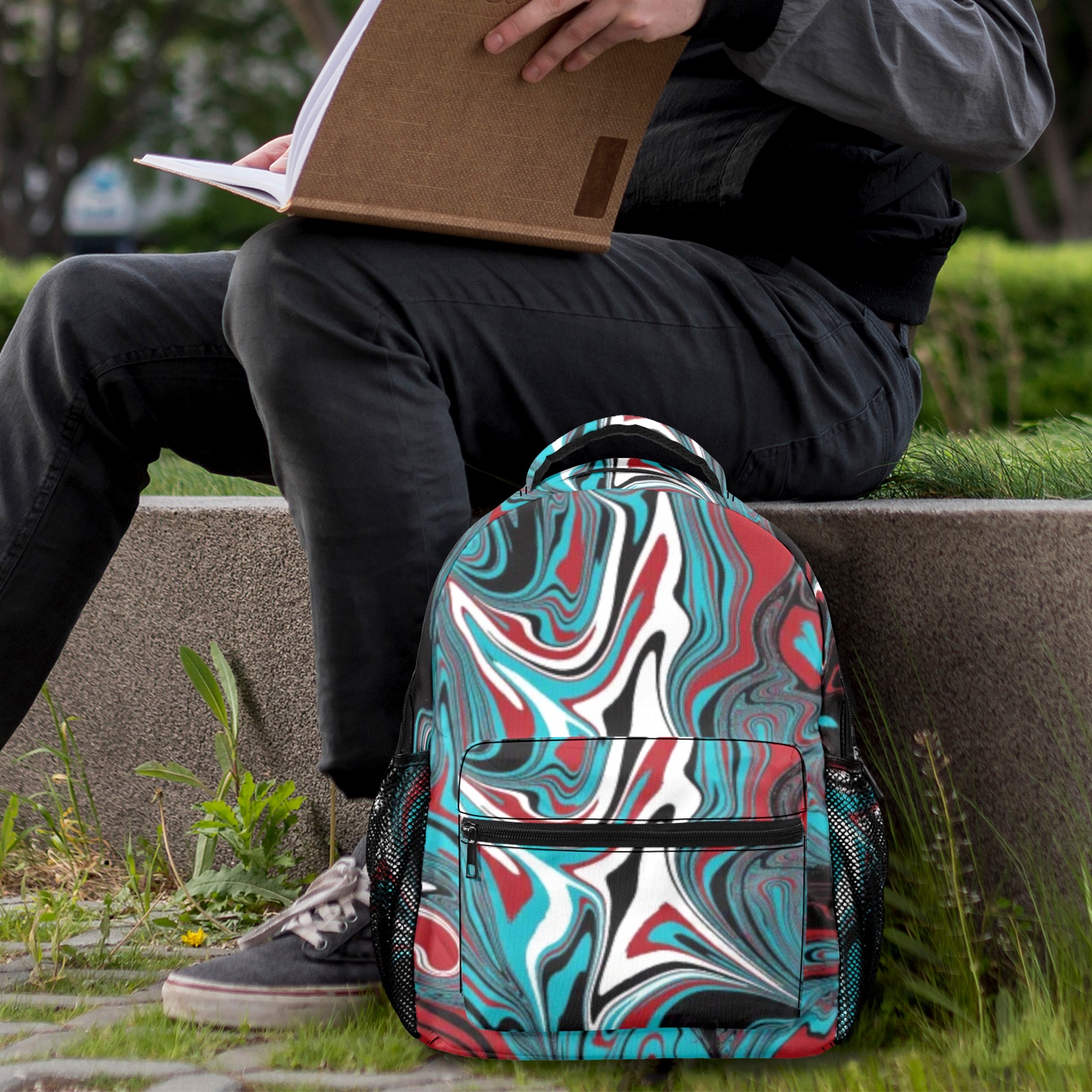 Dark Wave of Colors 17-inch Casual Backpack | ID: D6958688
