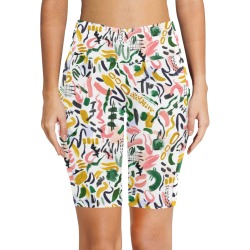 Strokes of brushstrokes I Women's Workout Half Tights (Model L42)