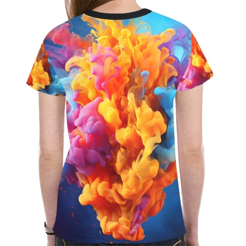 Colourful Smoke New All Over Print T-shirt for Women (Model T45)