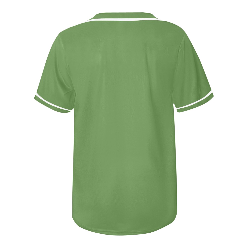 Army Green Plain All Over Print Baseball Jersey for Men (Model T50)