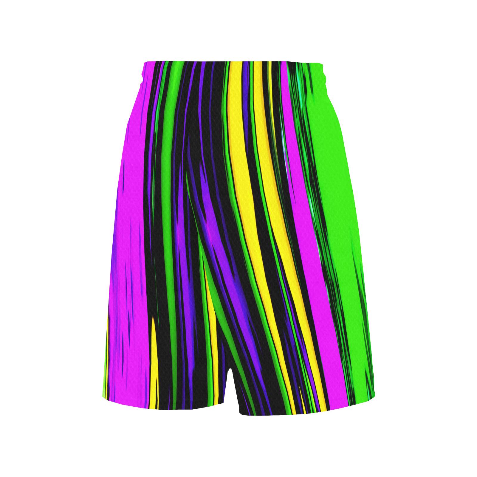 Mardi Gras Stripes All Over Print Basketball Shorts