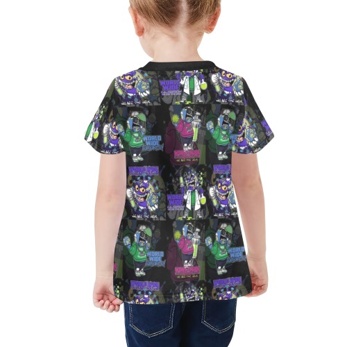 wwcfam Little Girls' All Over Print Crew Neck T-Shirt (Model T40-2)