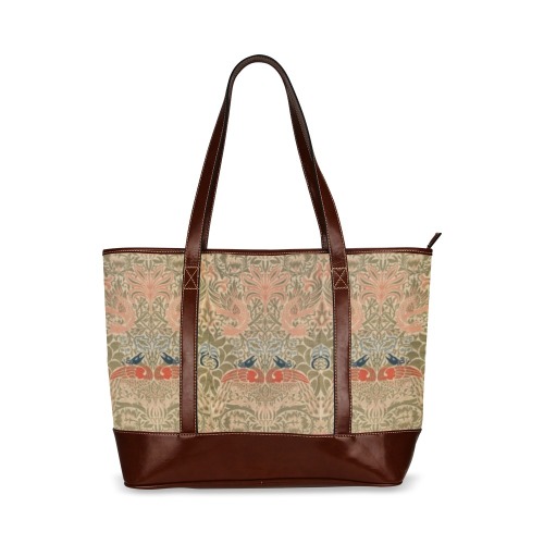 William Morris Tote with Brown Leather Trim