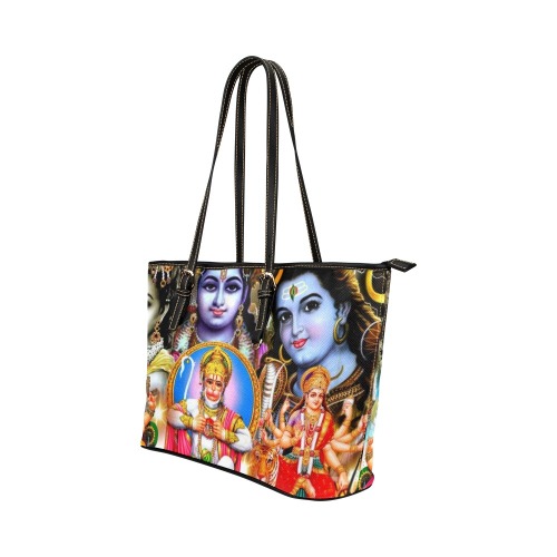 HINDUISM Leather Tote Bag/Large (Model 1651)