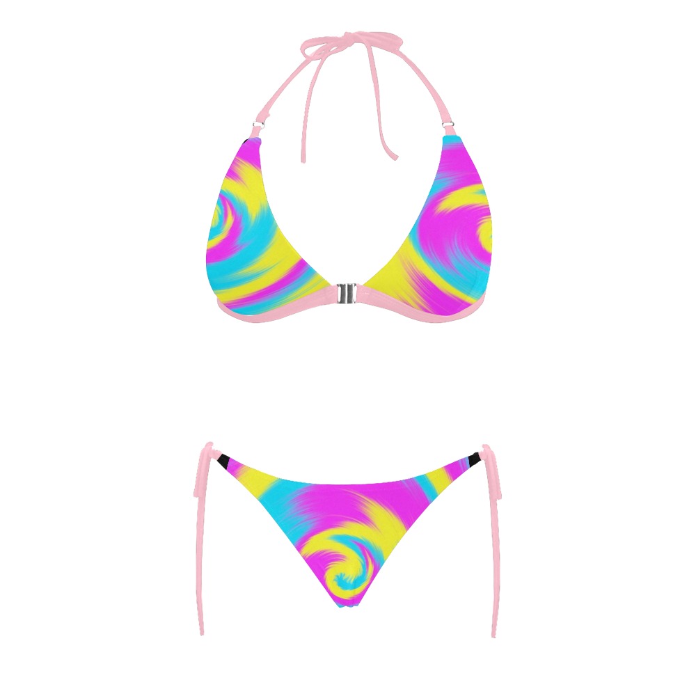 bikini color Buckle Front Halter Bikini Swimsuit (Model S08)