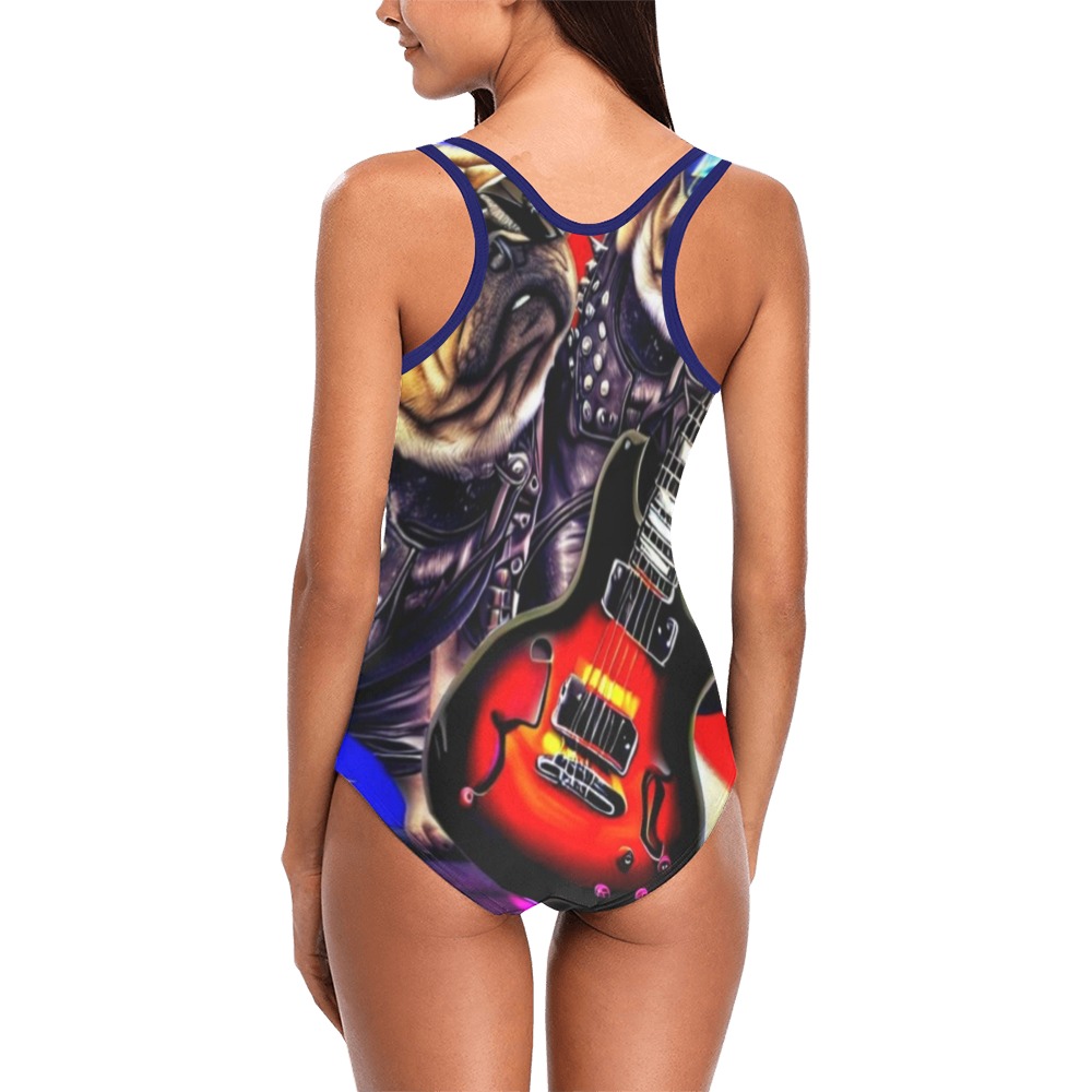 HEAVY ROCK PUG 3 Vest One Piece Swimsuit (Model S04)
