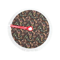 Christmas night lit 22F Thick Fringe Christmas Tree Skirt 36"x36"