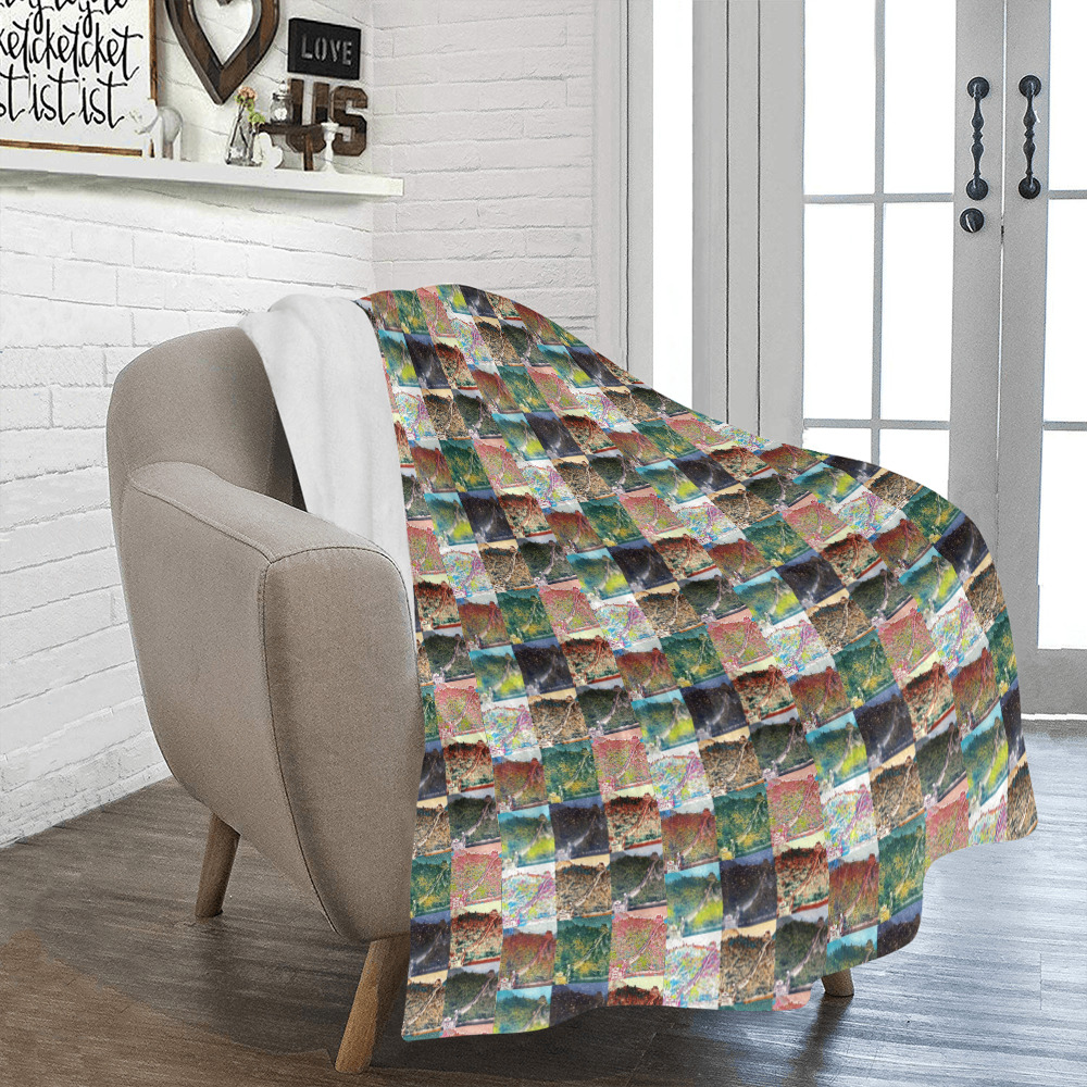 Great Wall of China, China Collage Ultra-Soft Micro Fleece Blanket 50"x60"