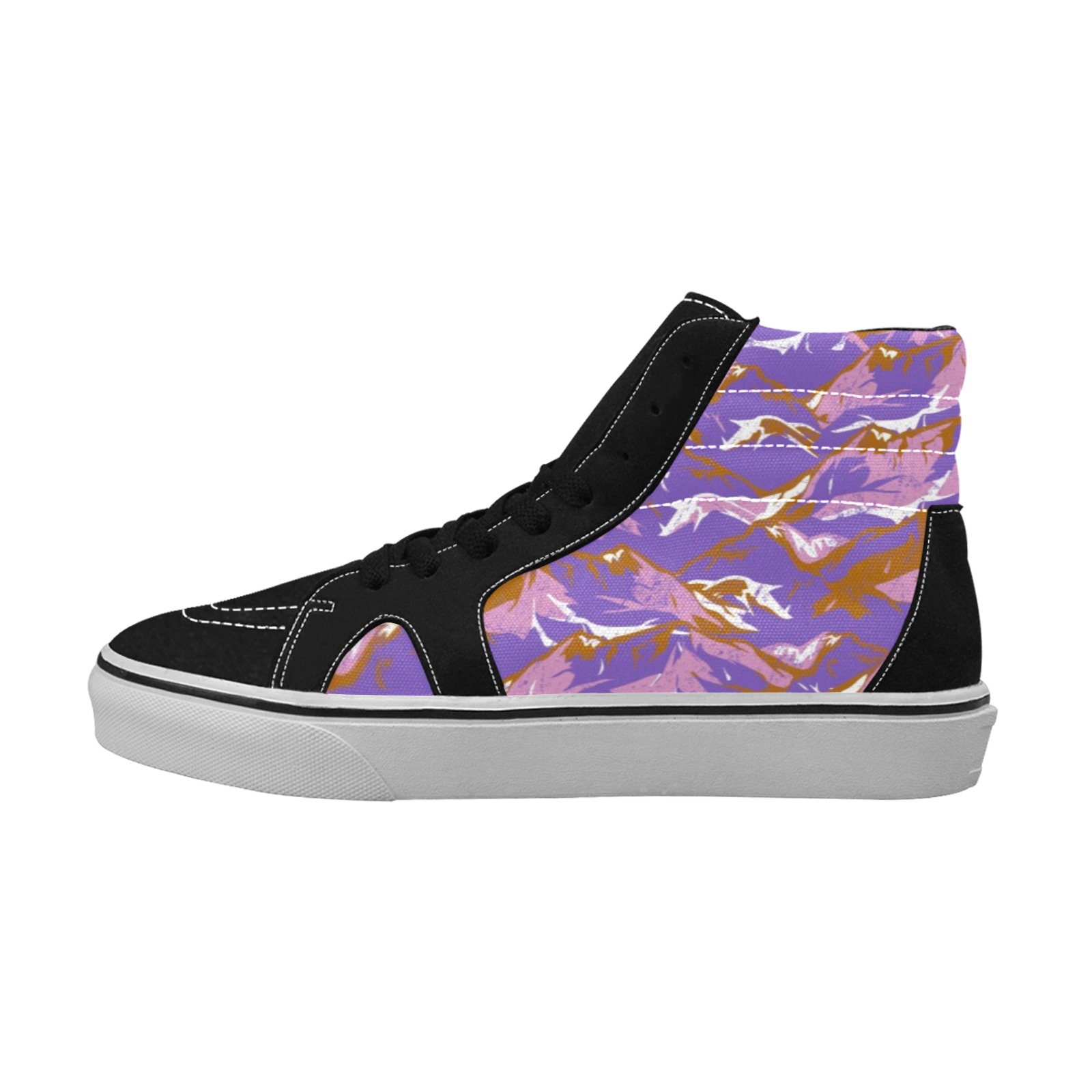 Modern lavender mountain camo Women's High Top Skateboarding Shoes (Model E001-1)