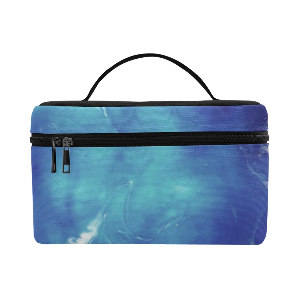 Encre Bleu Photo Cosmetic Bag/Large (Model 1658)