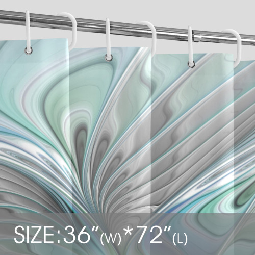 Abstract Blue Green Butterfly Fantasy Fractal Art Shower Curtain 36"x72"