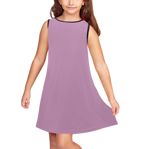 color mauve Girls' Sleeveless Dress (Model D58)