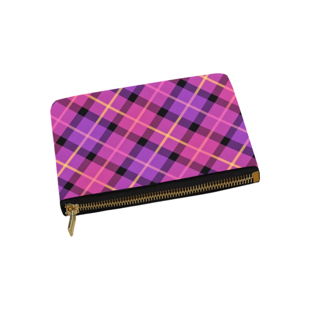 Plaid in Pink and Purple Carry-All Pouch 9.5''x6''