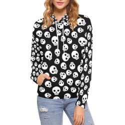 skulls All Over Print Hoodie for Women (USA Size) (Model H13)