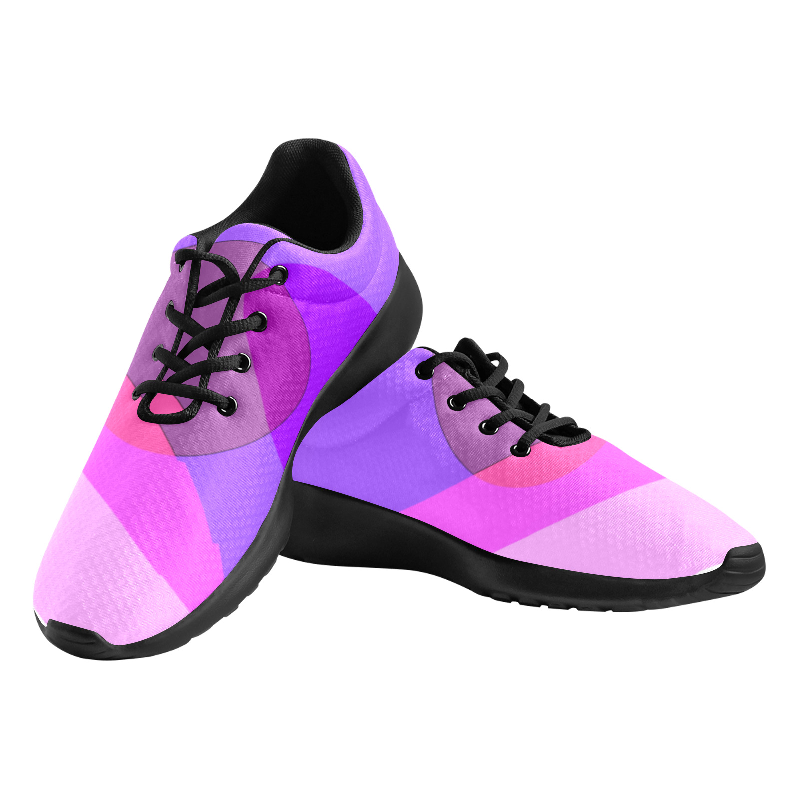 Purple Retro Groovy Abstract 409 Women's Athletic Shoes (Model 0200)