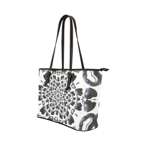 silver continuum Leather Tote Bag/Small (Model 1651)