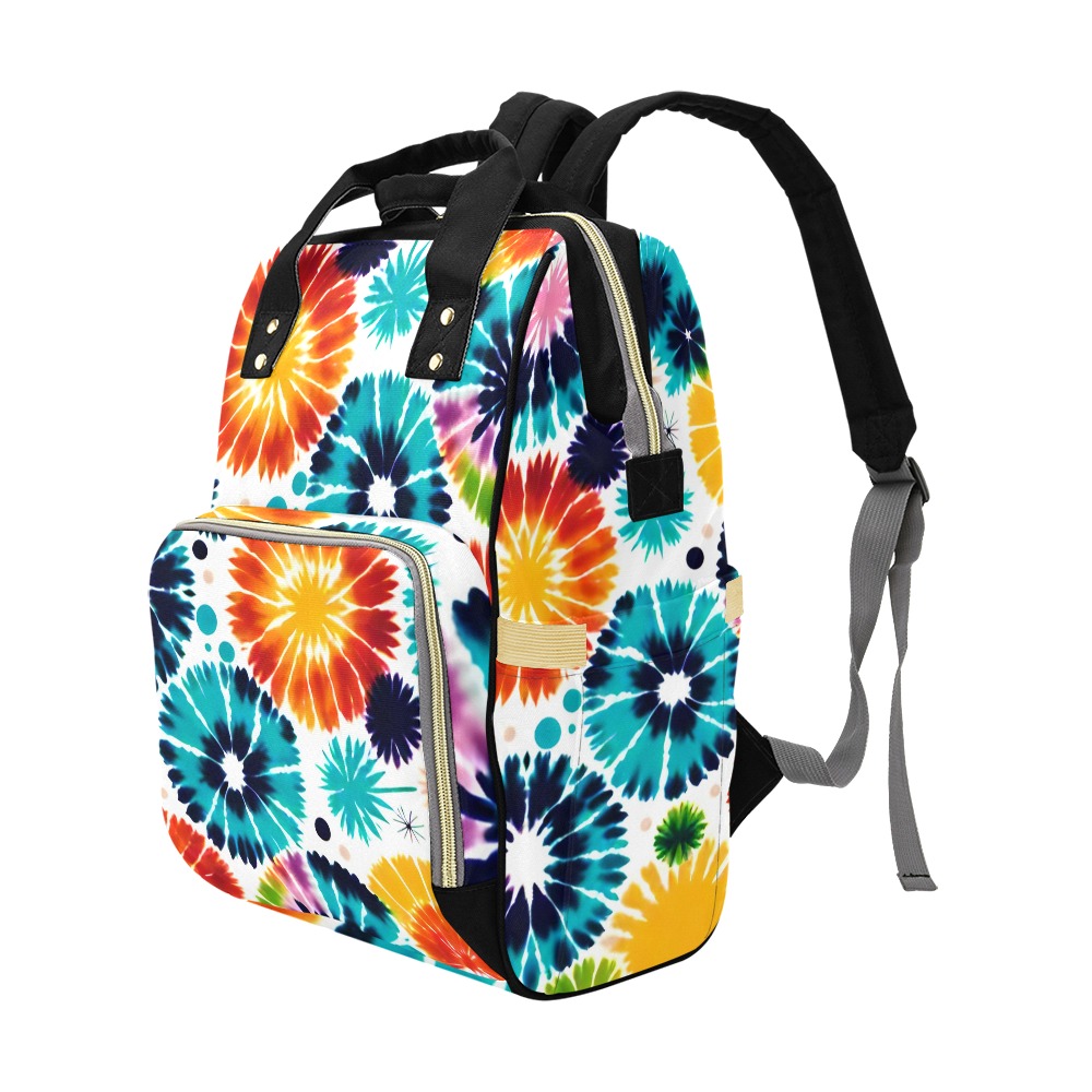 Spotty Tie Dye Multi-Function Diaper Backpack/Diaper Bag (Model 1688)