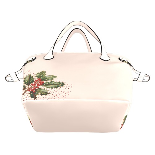 Polka Dot Holly Holiday Clover Canvas Tote Bag (Model 1661)