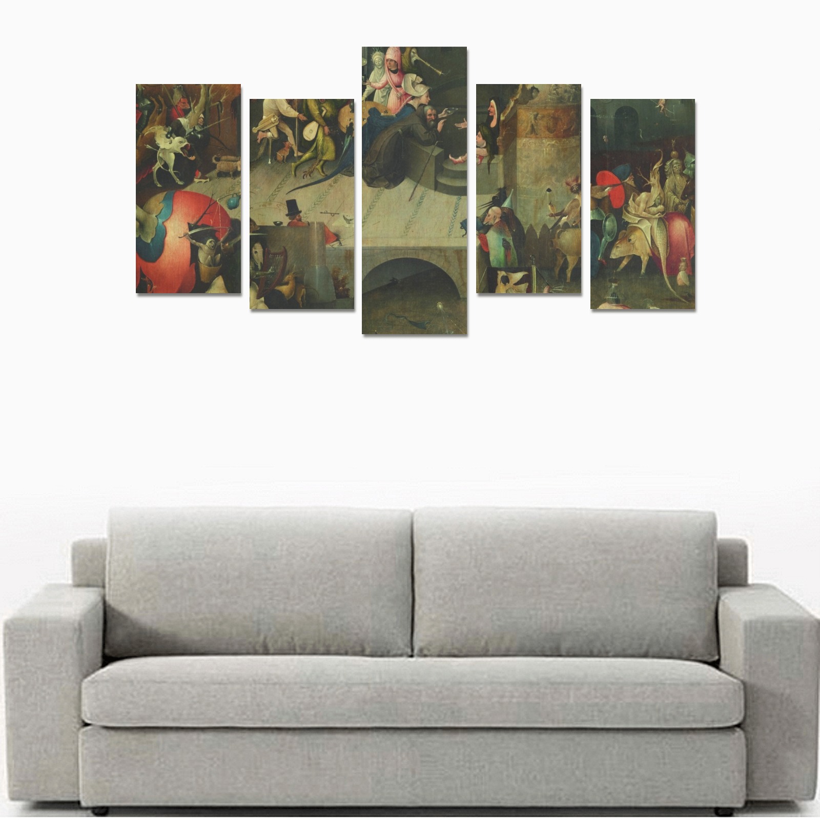 Hieronymus Bosch-The Temptation of St Anthony Canvas Print Sets E (No Frame)