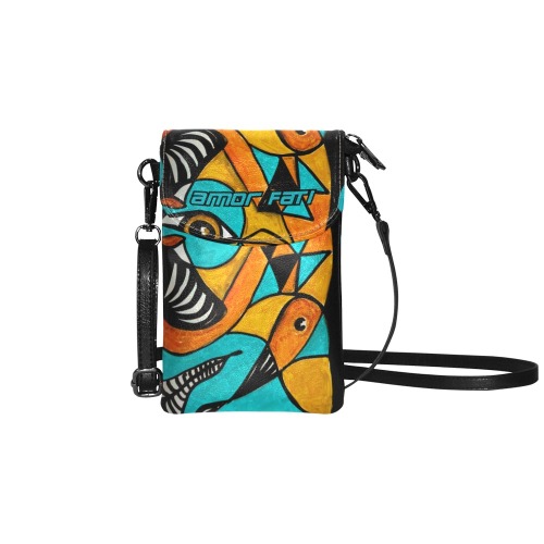 Turquoise Birds Eye Amor Fati Small Cell Phone Purse (Model 1711)