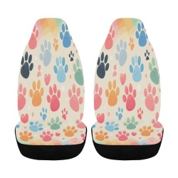 Watercolor Paw Print Car Seat Cover Airbag Compatible (Set of 2)