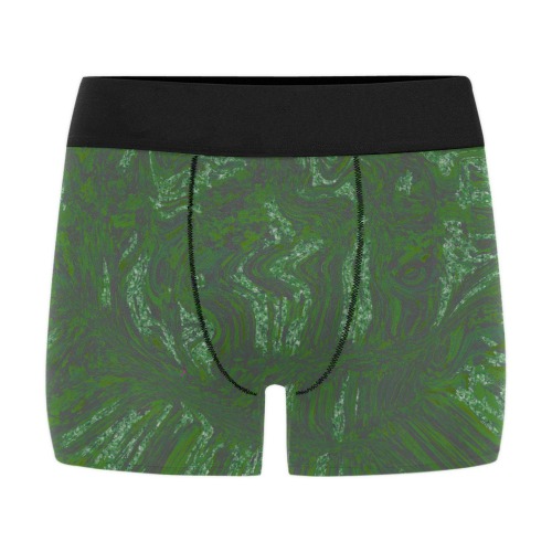 ocean storms green Men's Boxer Briefs w/ Custom Waistband (Merged Design) (Model L10)