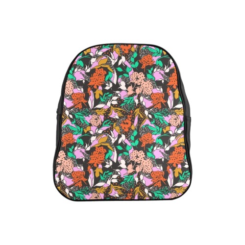 Modern floral simple 2 School Backpack (Model 1601)(Small)
