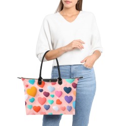 Heart pattern Single-Shoulder Lady Handbag (Model 1714)