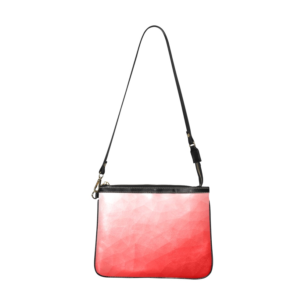 Red gradient geometric mesh pattern Small Shoulder Bag (Model 1710)