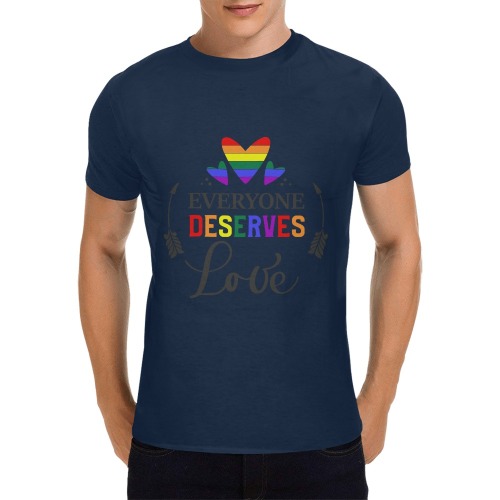 Everyone Deserves Love (Navy) Men's T-Shirt in USA Size (Front Printing Only)