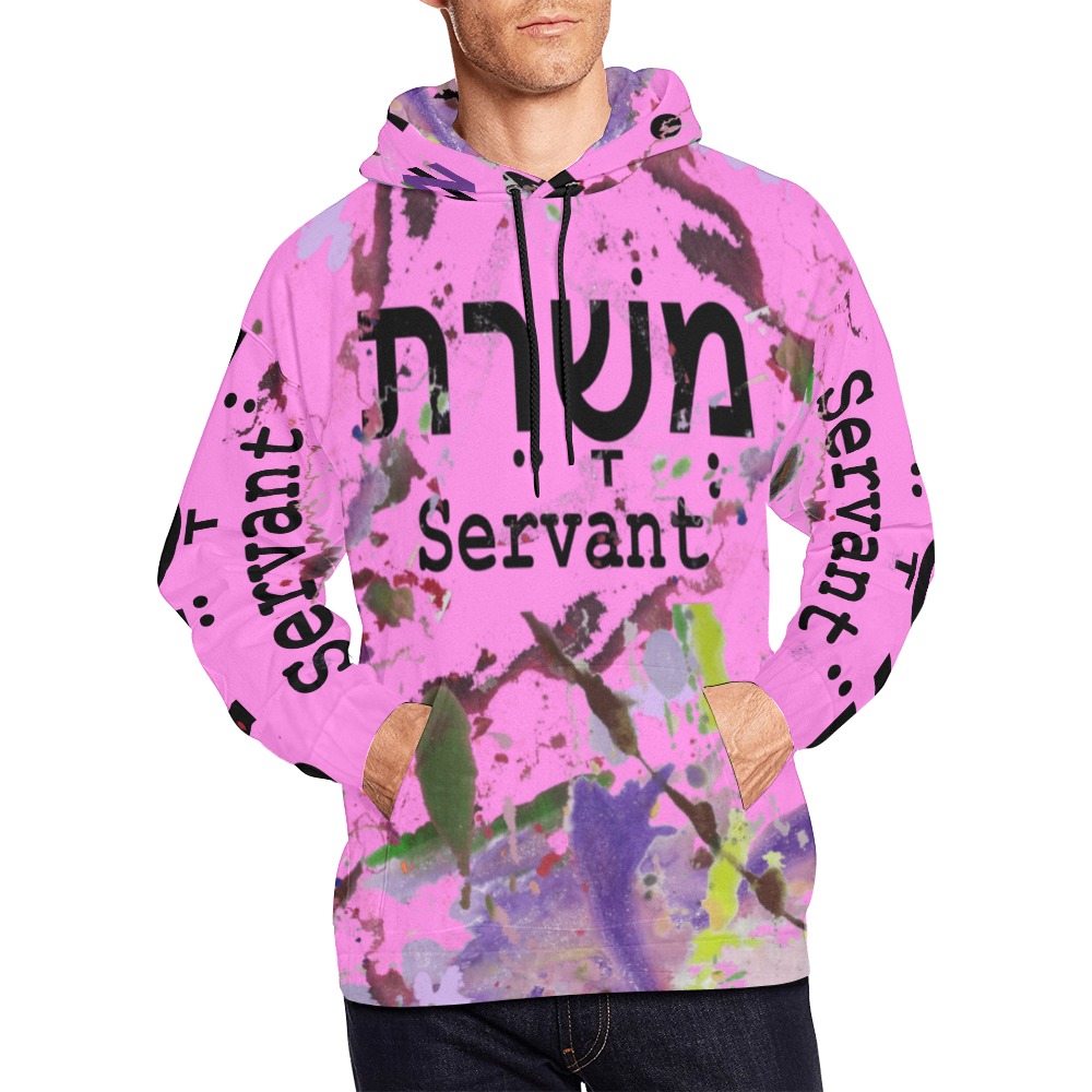 Servant Men Color Blast p Hoodie Pink All Over Print Hoodie for Men (USA Size) (Model H13)