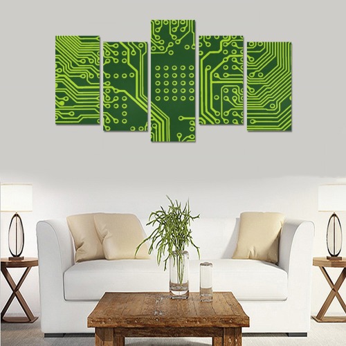 Computer Age (Circuit Board) 9 Canvas Print Sets E (No Frame)
