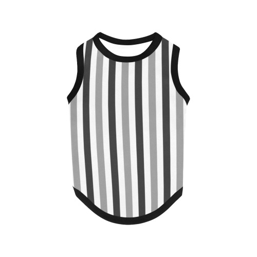 Black and Gray Stripe All Over Print Pet Tank Top