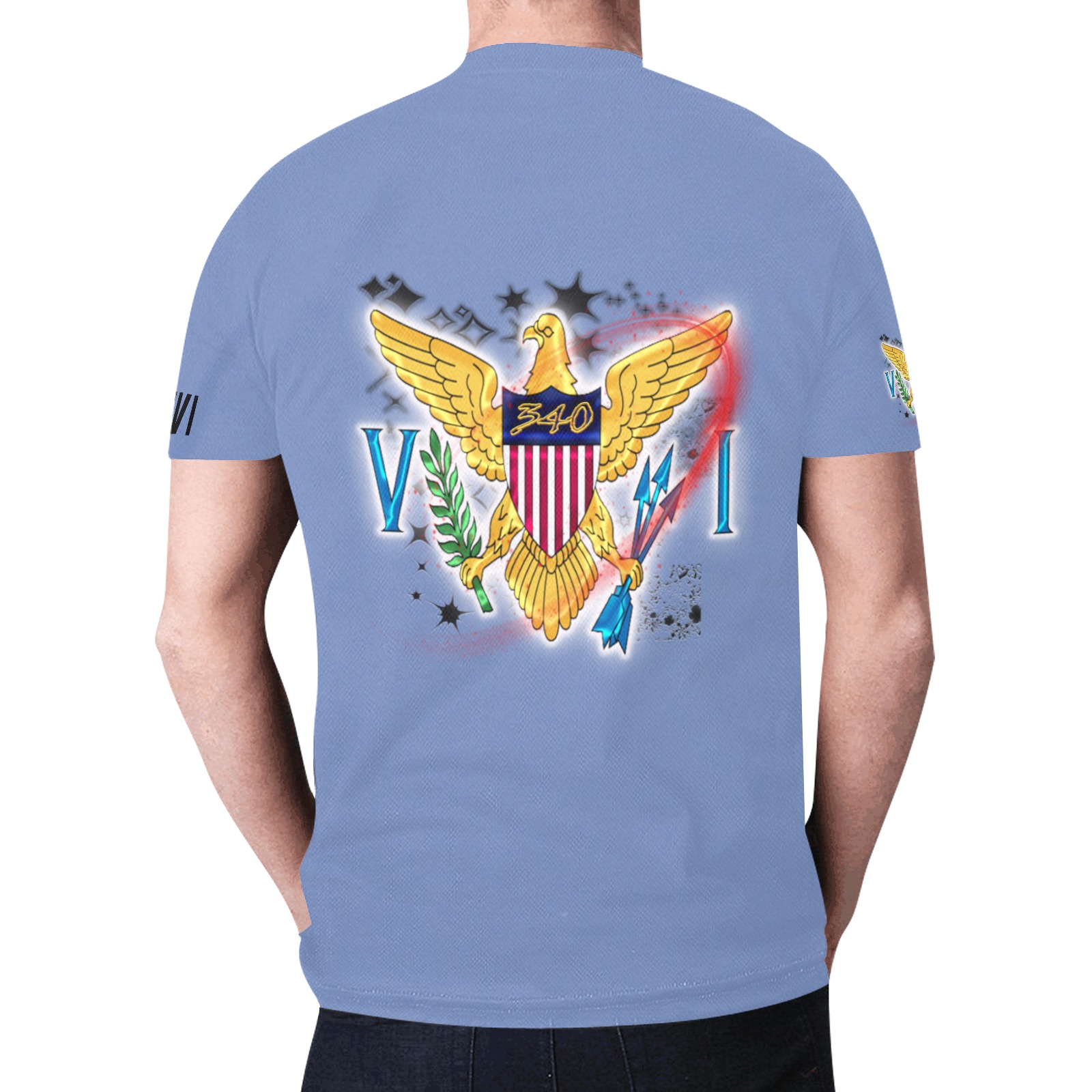 TRENDY LIONESS COUTURE VI FLAG BLUE TEE New All Over Print T-shirt for Men (Model T45)