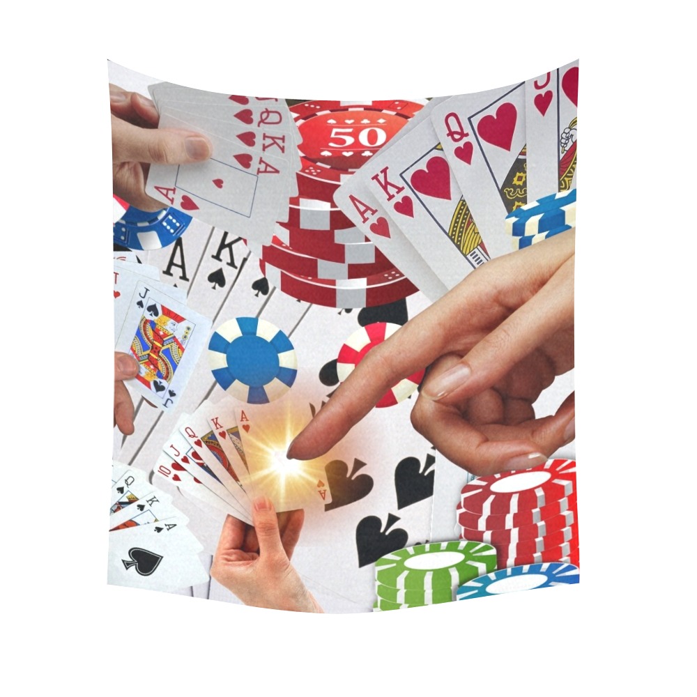 POKER NIGHT TOO Cotton Linen Wall Tapestry 51"x 60"