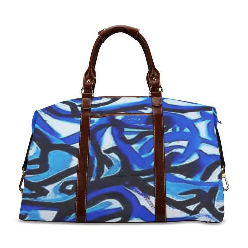 Blue Abstract Graffiti travel bag Classic Travel Bag (Model 1643) Remake