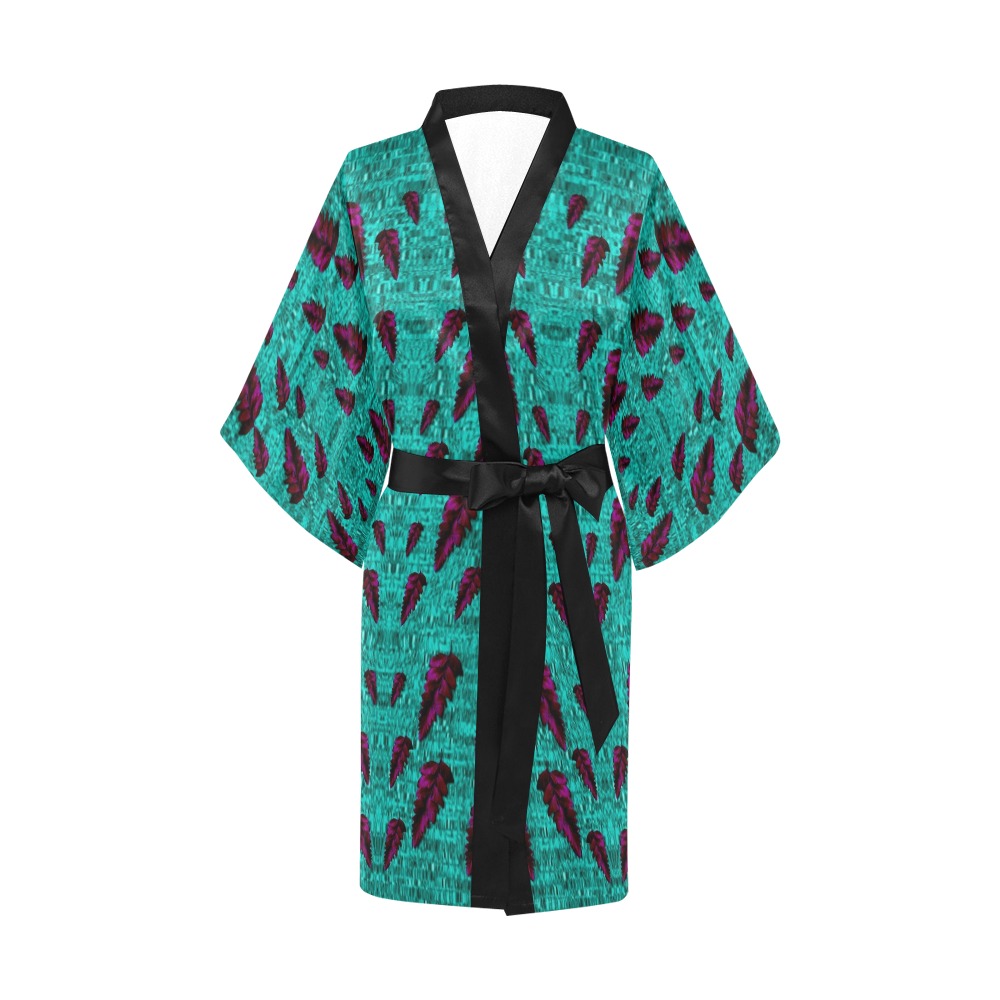 leaves on adorable peaceful captivating shimmering Kimono Robe