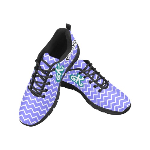 Purple Sunset Men's Sneaker Collection 02 Blk Men's Breathable Running Shoes (Model 055)