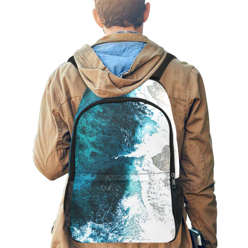 Ocean And Beach Fabric Backpack with Side Mesh Pockets (Model 1659)