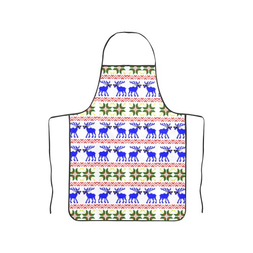 Christmas Ugly Sweater Reindeer Women's Overlock Apron with Pocket