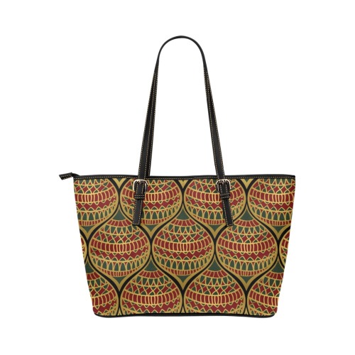 African Art Small Tote Leather Tote Bag/Small (Model 1651)