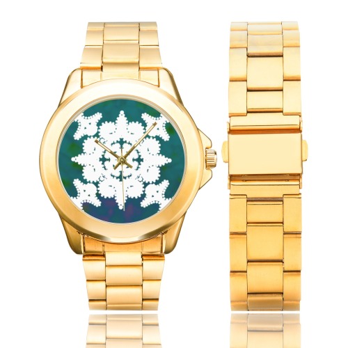 White gear women's watch Custom Gilt Watch(Model 101)