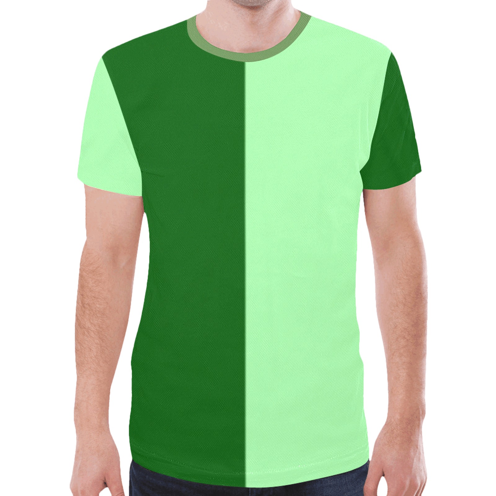 dkgreenhalf2 New All Over Print T-shirt for Men (Model T45)