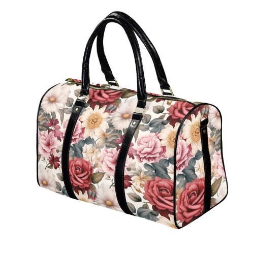 Rose Floral Small Travel Bag Long Patch