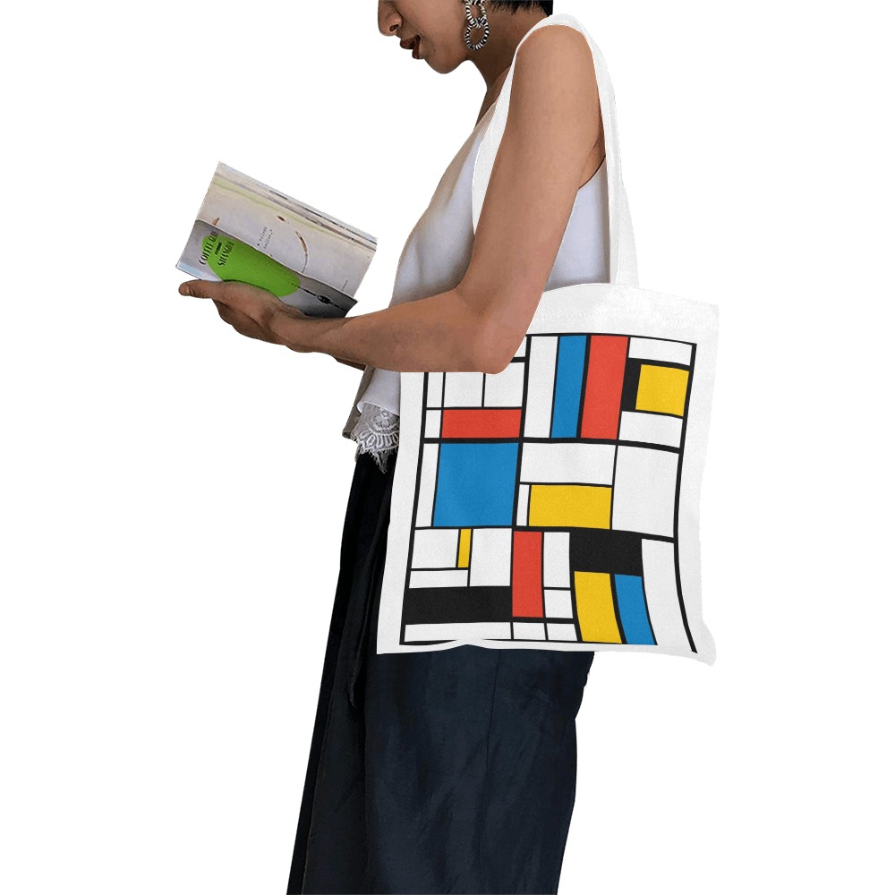 Mondrian De Stijl Modern Canvas Tote Bag/Small (Model 1700)